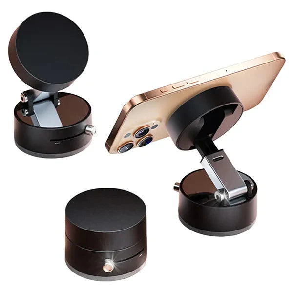 Vacuum Magnetic Suction Cup Folding Swivel Stand –360° Rotation Double-Sided Universal Mobile Phone Holder
