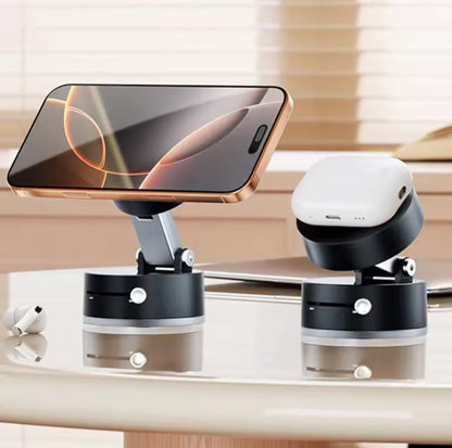 Vacuum Magnetic Suction Cup Folding Swivel Stand –360° Rotation Double-Sided Universal Mobile Phone Holder