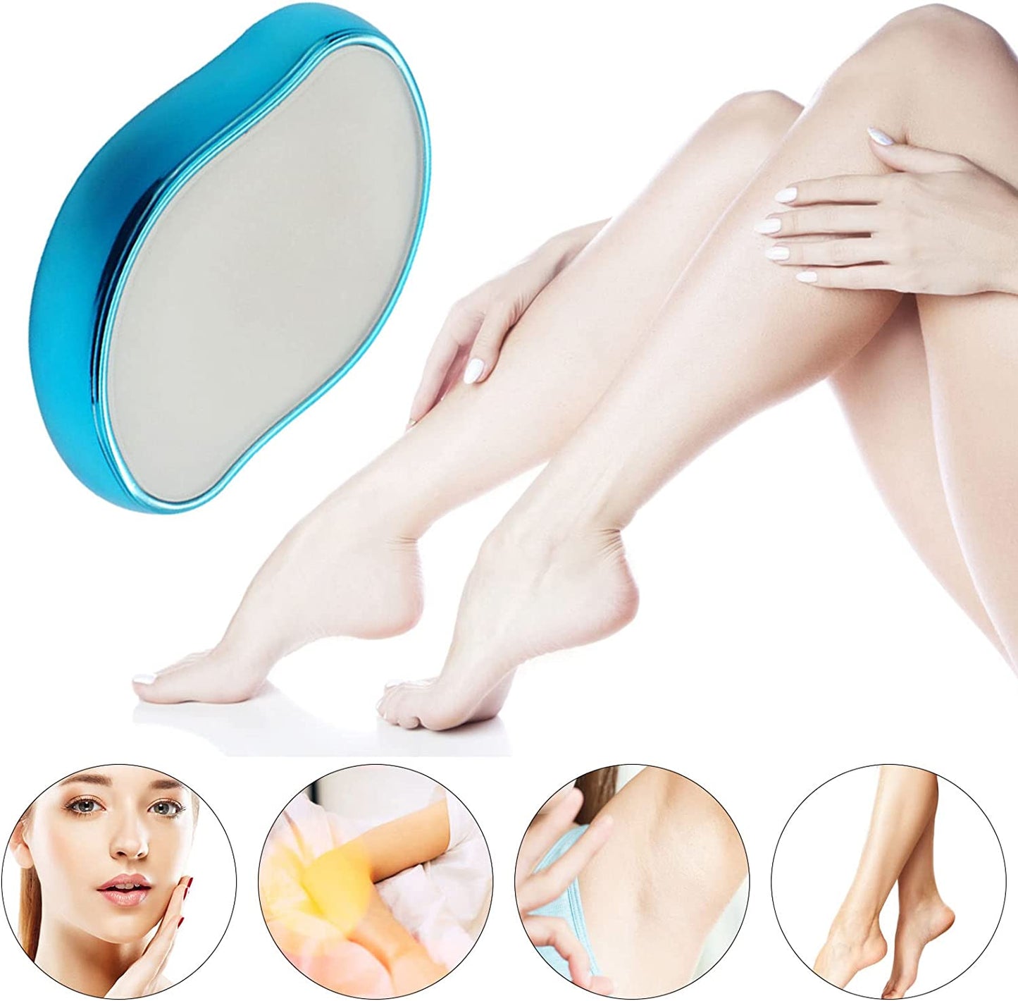 Crystal Hair Eraser - Magic Crystal Hair Remover, Painless Hair Removal With Epilator Mini Hair Remover For Men And Women Leg Arm Back Soft Smooth Silky Skin(Random Color)