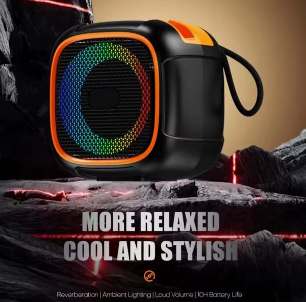 S11 Mini Portable Bluetooth Speaker with Phone Holder, RGB Lights, Super Bass & 10-Hour Playtime – Compact Travel Wireless Speaker (Random Color)