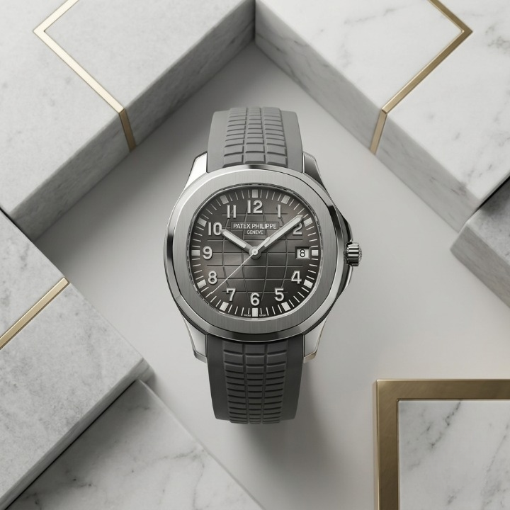 Patek Philippe Mens Watch Luxury Design With Comfortable Silicone Strap Water Resistant Date Feature |